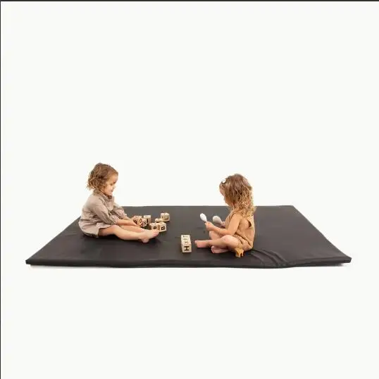 Wipeable faux leather mats portable kids floor mats Padded medium foam kids play mat