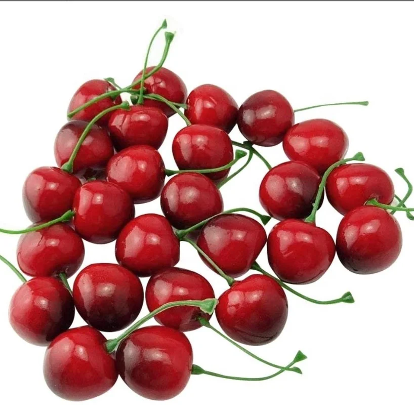 Cheap Lifelike Artificial Fruits imitation Fruit for Home Decorative cherry