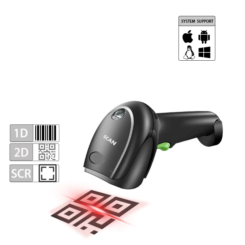 handheld passport price checker wireless bar code qr scanner barcode 2d wired reader scanned with usb cable  sticker gun memory