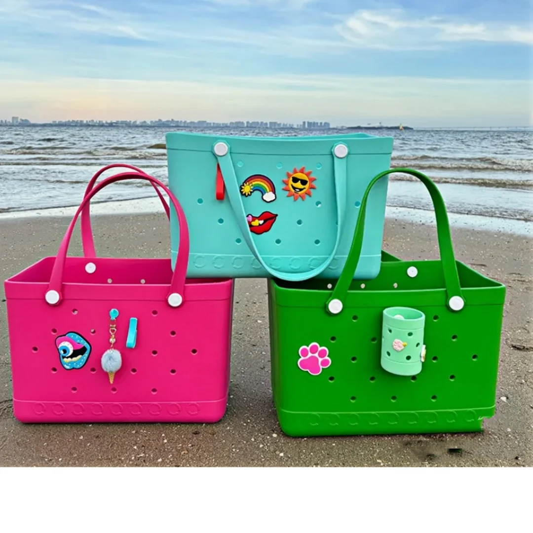 Colorful Silicone Accessories Tote Bogg Handbag Insert Amulet Silicone EVE Beach Bag bogg Bag Amulet Accessories