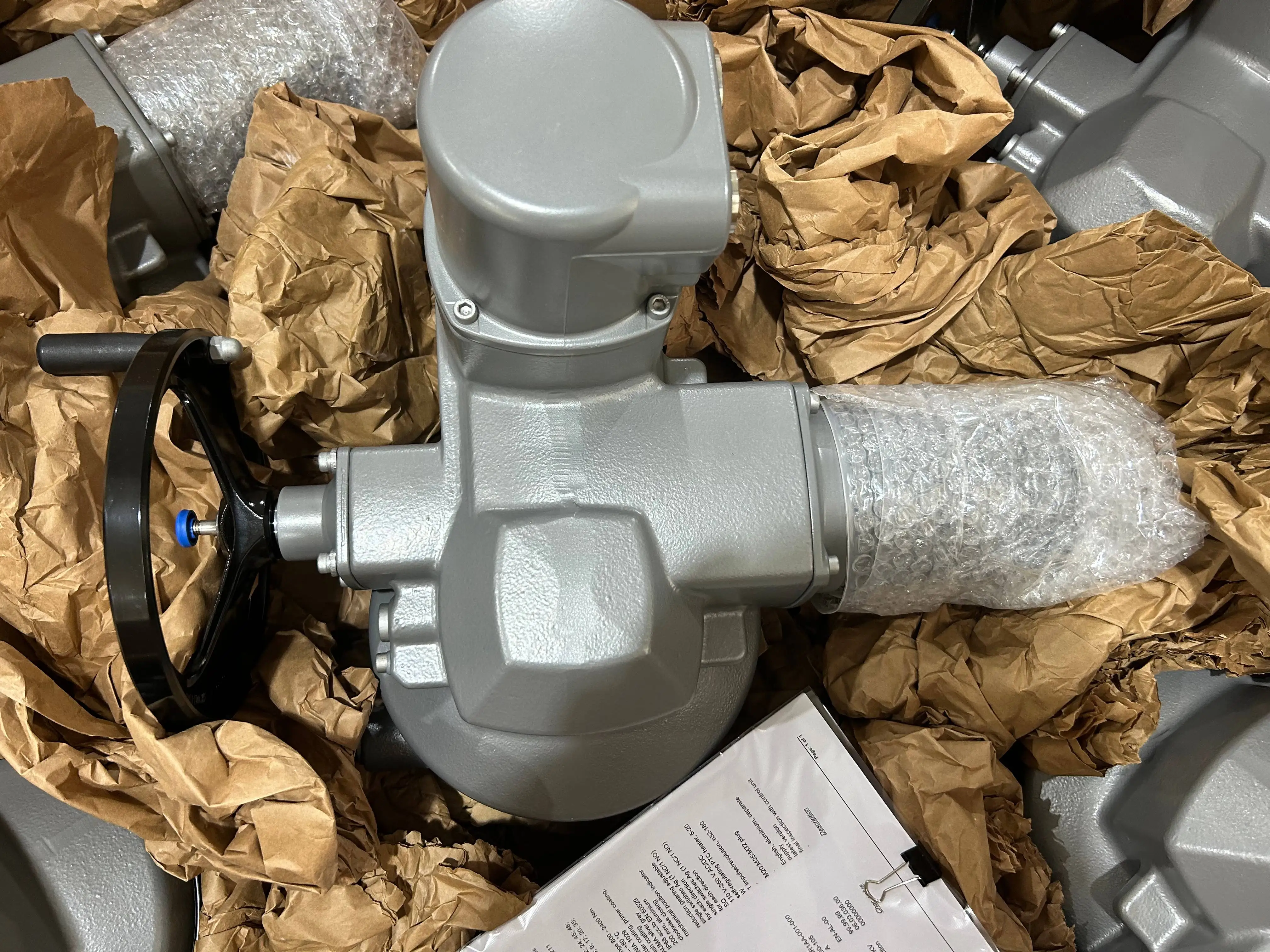 Auma Multi-turn Electric Valve Actuator SA SAR With Clorius 3 Ways Valve Body For Auma Electric Control Valve