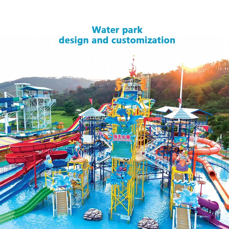 Hot-Selling  Aqua Park Slide and Large Fiberglass Slide Water House Equipment for Water Parks