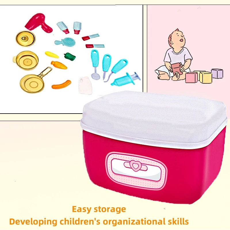 Educational Children  Mini Kitchen Toys Children DIY Mini Cooking doctor beauty tool kinds Toys DIY pretend play party game