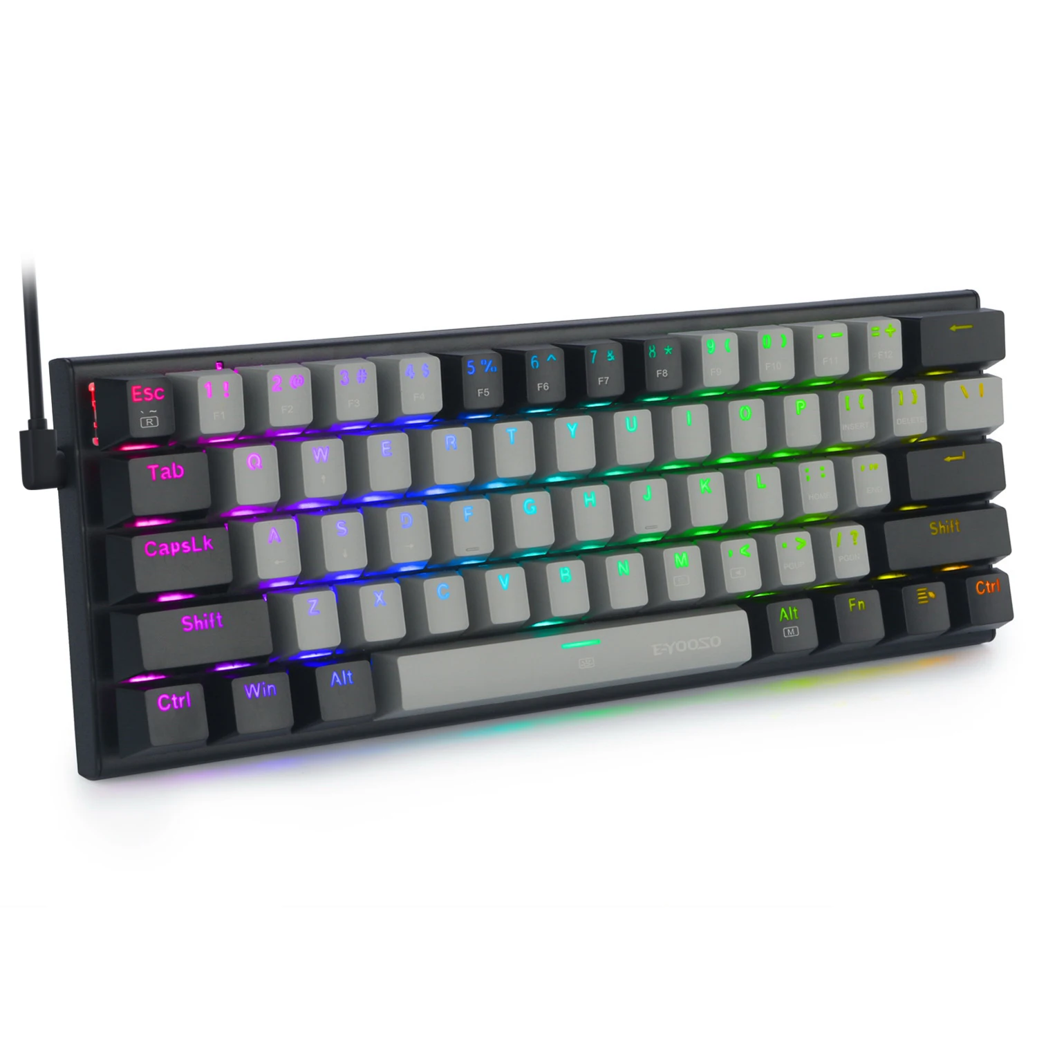 Customized E-YOOSO Z-11  60% 61 keys RGB Mechanical RGB Backlit Gaming Small  Compact Keyboard