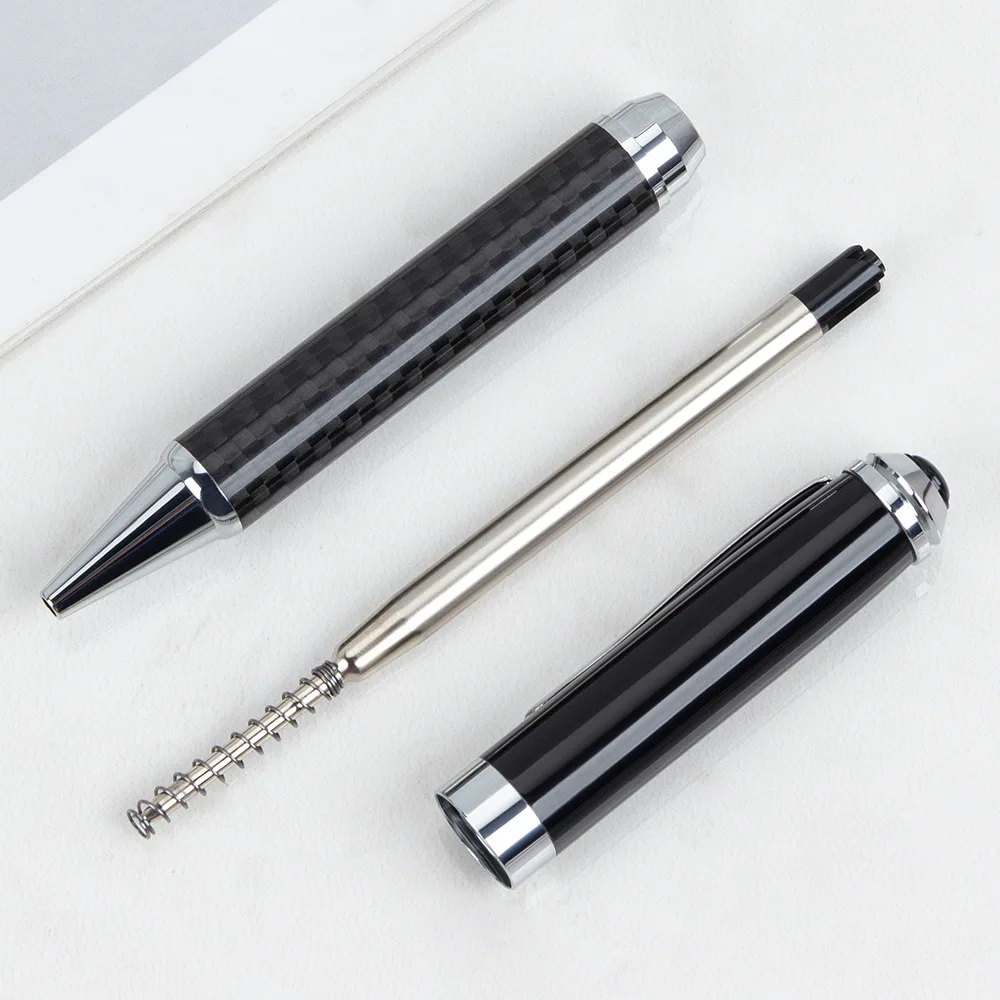 Hot Metal Copper Ball Pen Carbon Fiber Pens Body Customized Design Fountain Roller Ballpoint Pen For Business Gift
