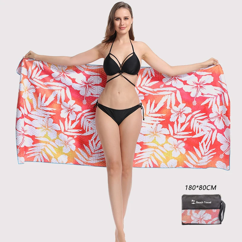 Fashion wholesale Custom Polynesian Tattoo Hawaii Turtle Hibiscus Print Large Towel Cotton Pool Towel For Swim, Yoga Beach Towel