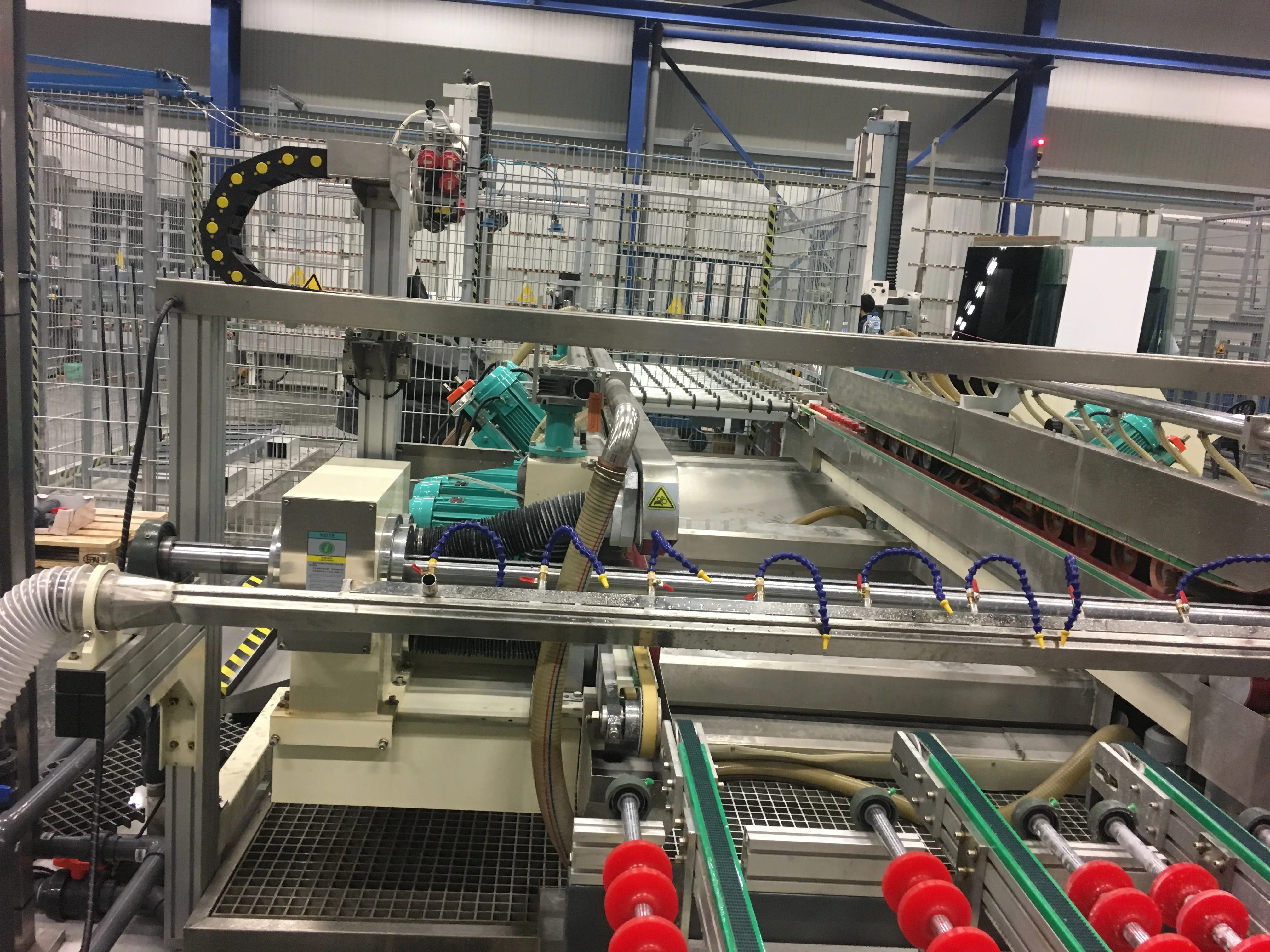 Long life glass bilateral edger glass grinding machine processing line straight combination glass edging machine