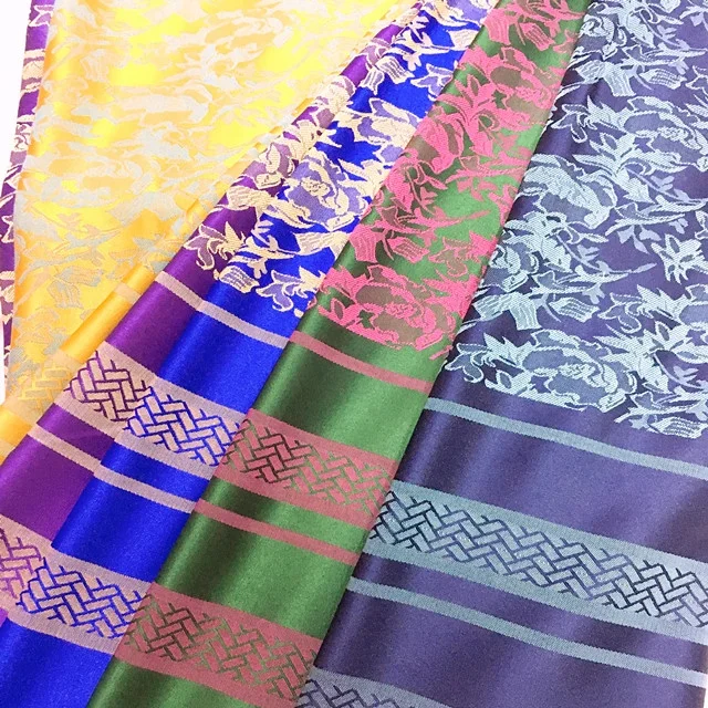 Best Selling Popular Fashion Polyester Custom Burmese Positioning Jacquard  Vietnam Silk