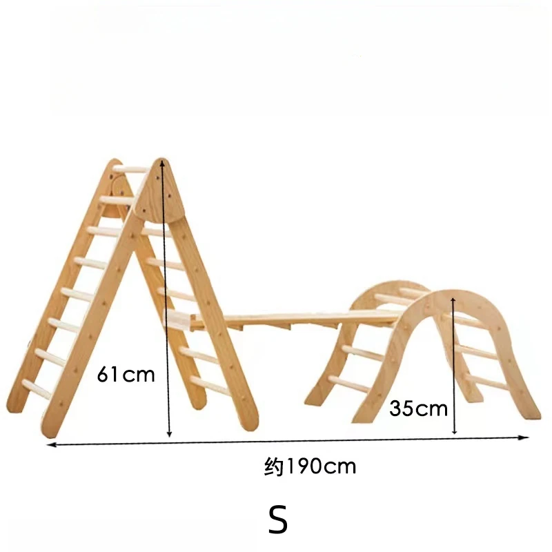 Modern Design Foldable Wooden Indoor Playground Triangle Ladder with Ramp Sliding for School and Hospital Use