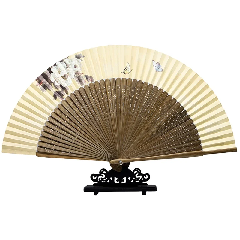 China Professional Manufacture Handicraft Gifts Bamboo Japanese Hand Silk Fan