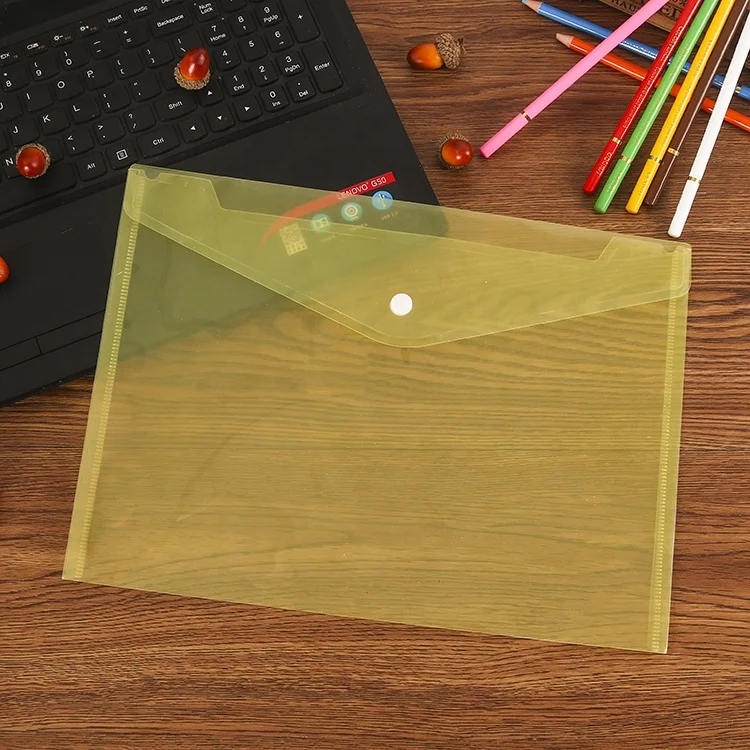 Factory design custom transparent plastic file bag folder pp document folder