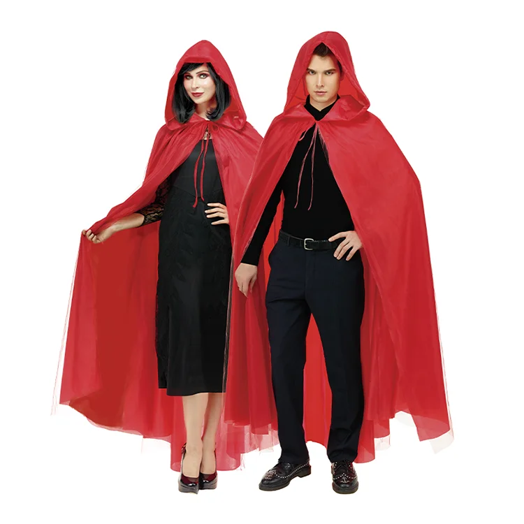 
Black Hooded Cape Adult Halloween Costume Party Cosplay Cape 