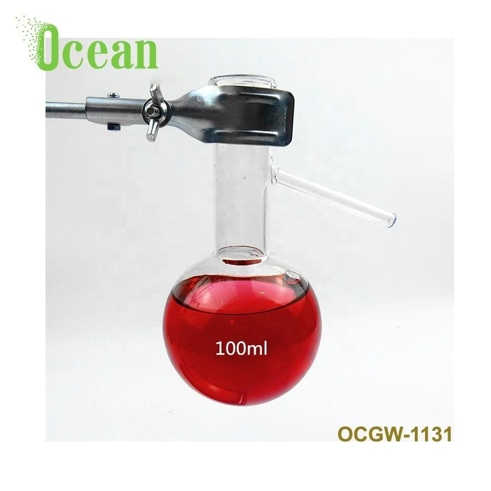 Lab Glassware Distilling Flask with side tube Boro 3.3 Glass Chemistry Labware Distilling Flask