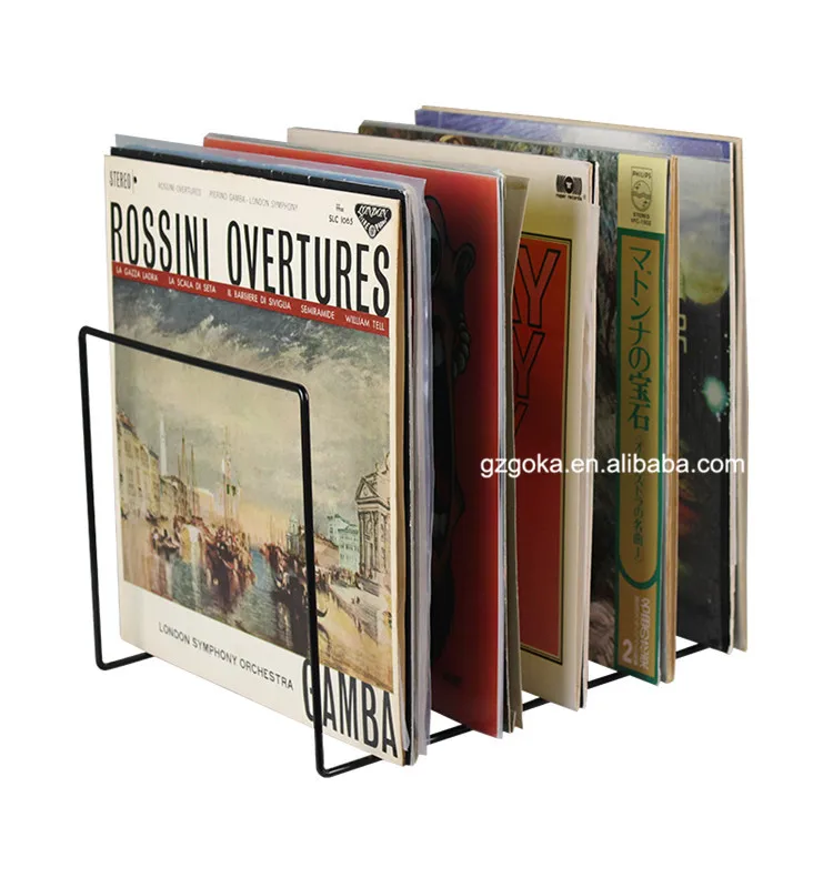 Free sample gramophone disc collection vinyl record display metal rack