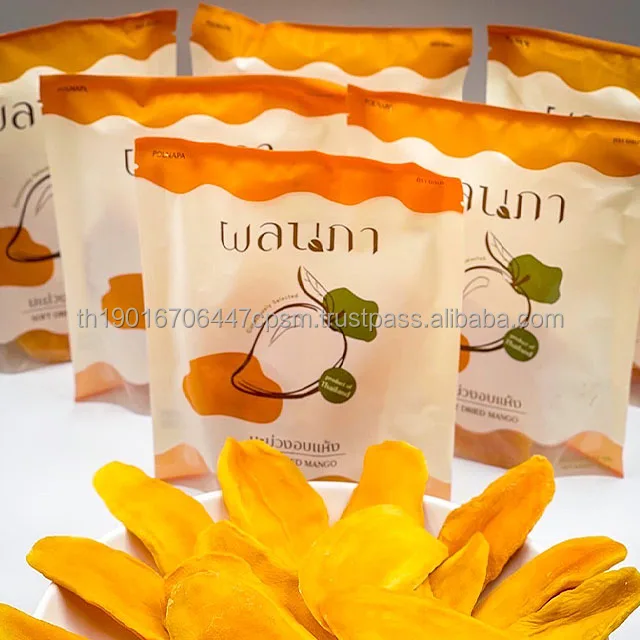 Soft Dried Mangoes Natural Sweetness Normal or Small Bite Size 80 G/Bag Product from Polnapa Mangoes Brand