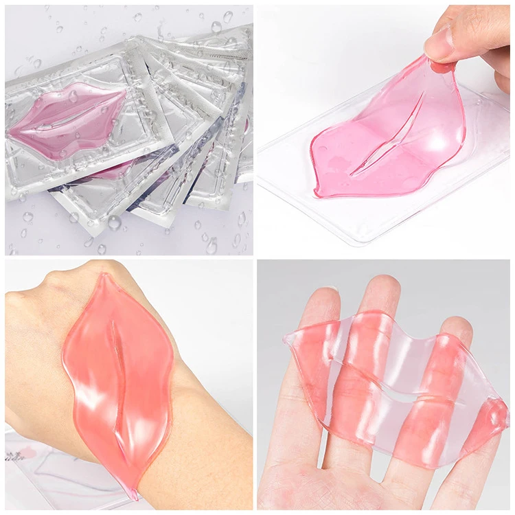 Vegan Moist Lips Care Crystal Patch Masks Sheet Rebranding Cosmetics Wholesale White 24K Gold Pink Hydrogel Collagen Lip Mask