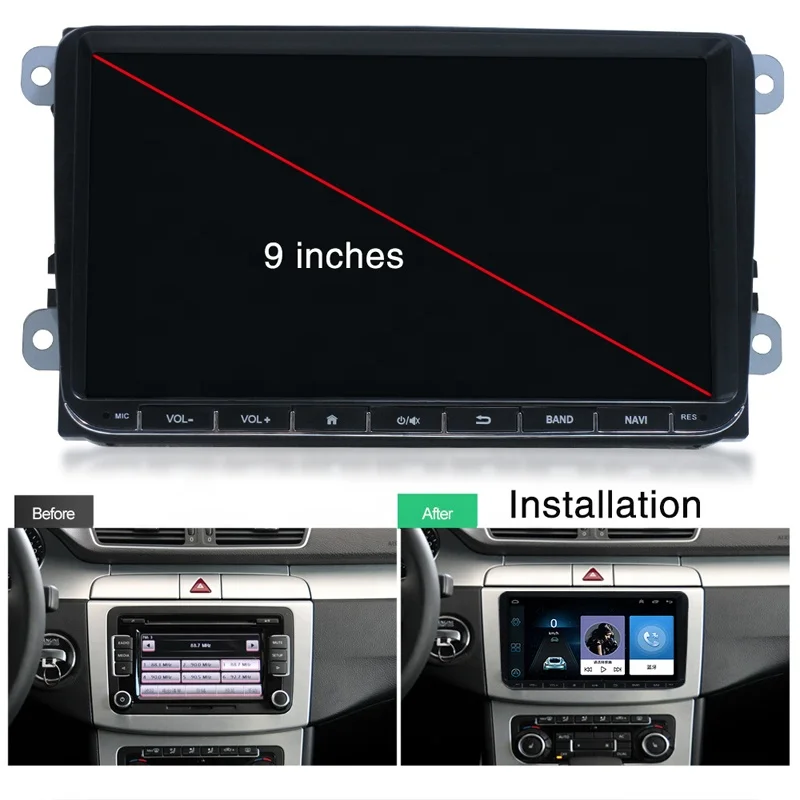 Hot Sale 9Inch  Android 9.1 Navigation BT Media MP4 MP5 Player for Volkswagen