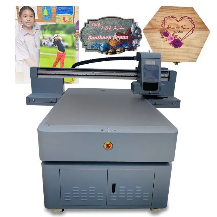 Professional A0 1015 vacuum table wide format varnish digital uv inkjet printer with 3 print heads
