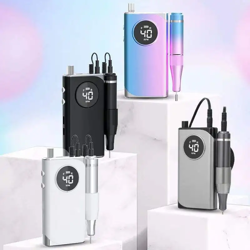 40000RPM Cordless Electric Portable Rechargeable Nail Art Manicure Nail Drill File Drill Nails Professional Electric