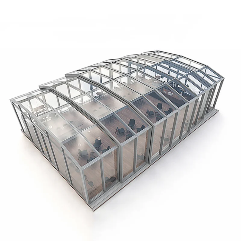 Modern Glass Houses for Villa Outdoor Garden Glass Houses Modern Prefabricated House Free Standing Retractable Sunroom