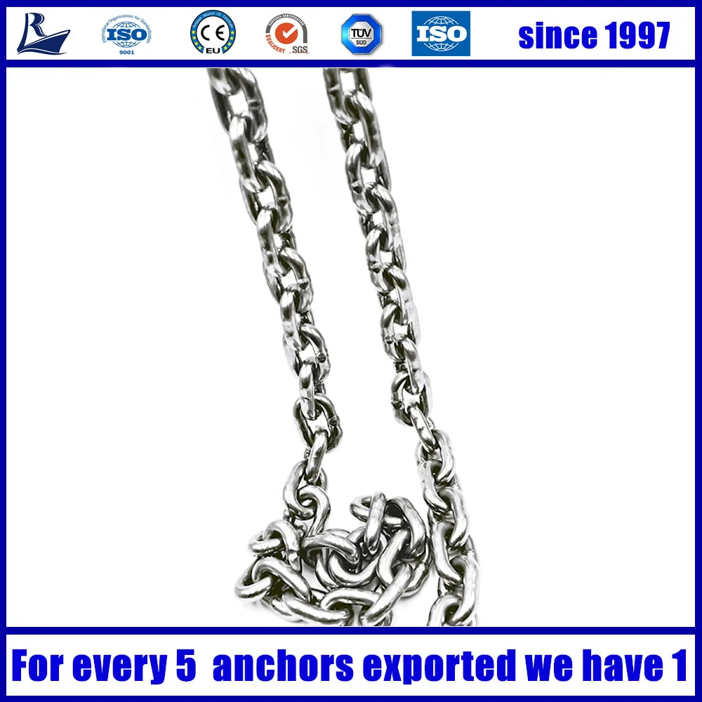 Link Chains 50 Meters 8mm Diameter Anchor Link Chain 316 Stainless Steel Link Chain DIN766