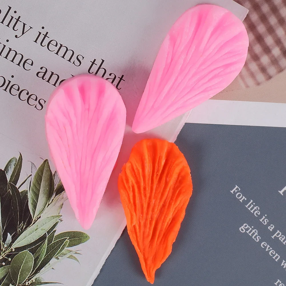 Gumpaste Flower Silicone Veining Rose Veined Fondant Gum Paste Peony Mold Plumeria Daisy Orchid Molds Sugar Craft Cake Clay Set