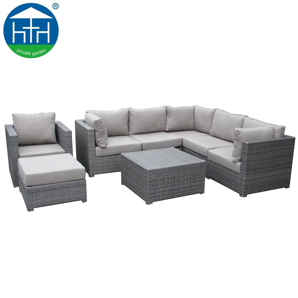 All weather rattan sofa set outdoor furniture leisure sectional corner wicker comfortable garden sofas