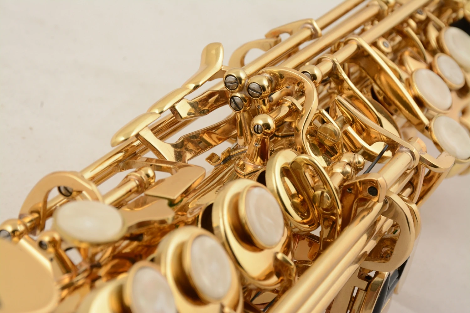 Профессиональный латунный корпус золотистый лакированный студенческий прямой B плоский изогнутый саксофон сопрано