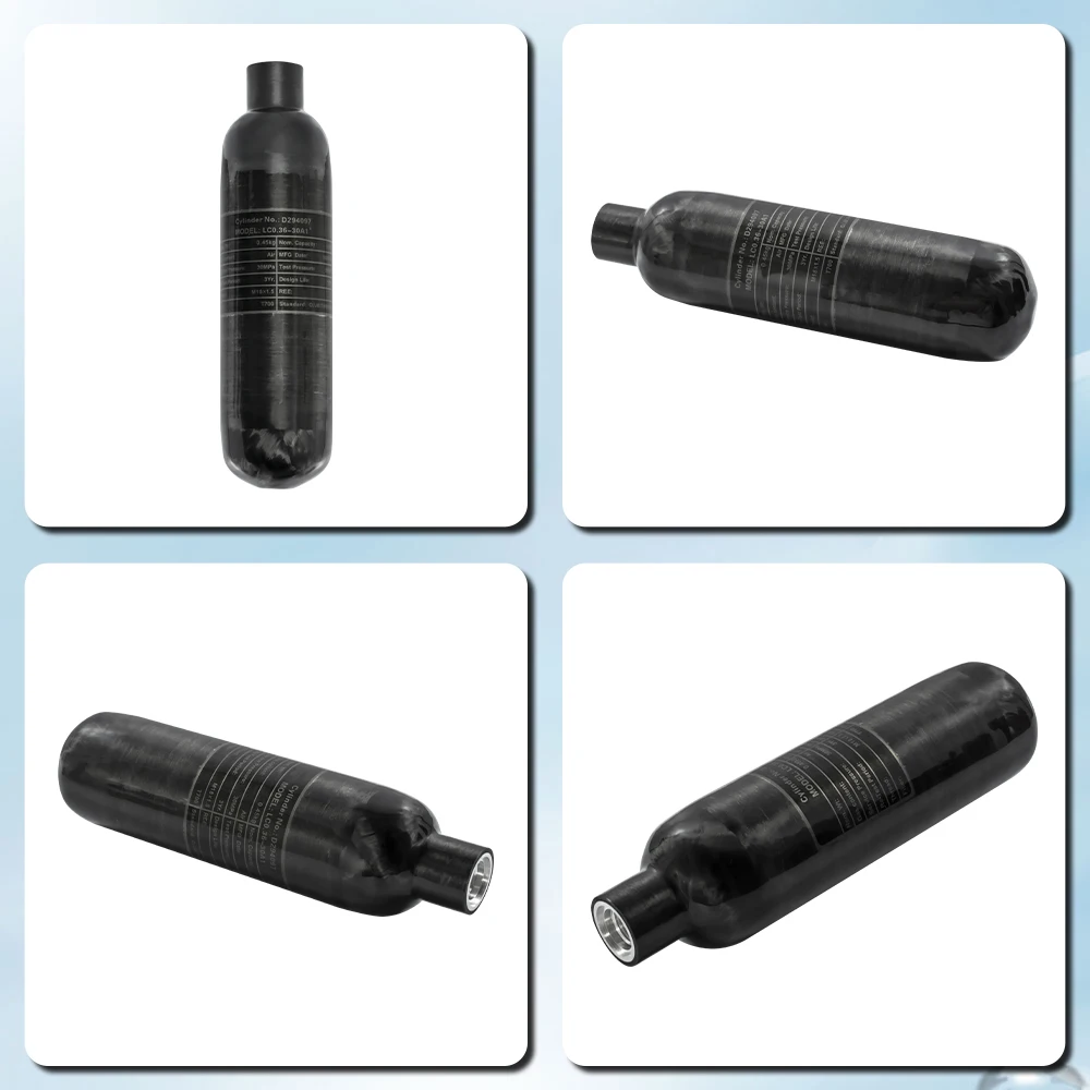 GP High Quality Safety CE Round Bottom High Pressure 0.36L 360cc 4500psi 300bar 30mpa PCP Paintball Game Carbon Fiber Air Tank