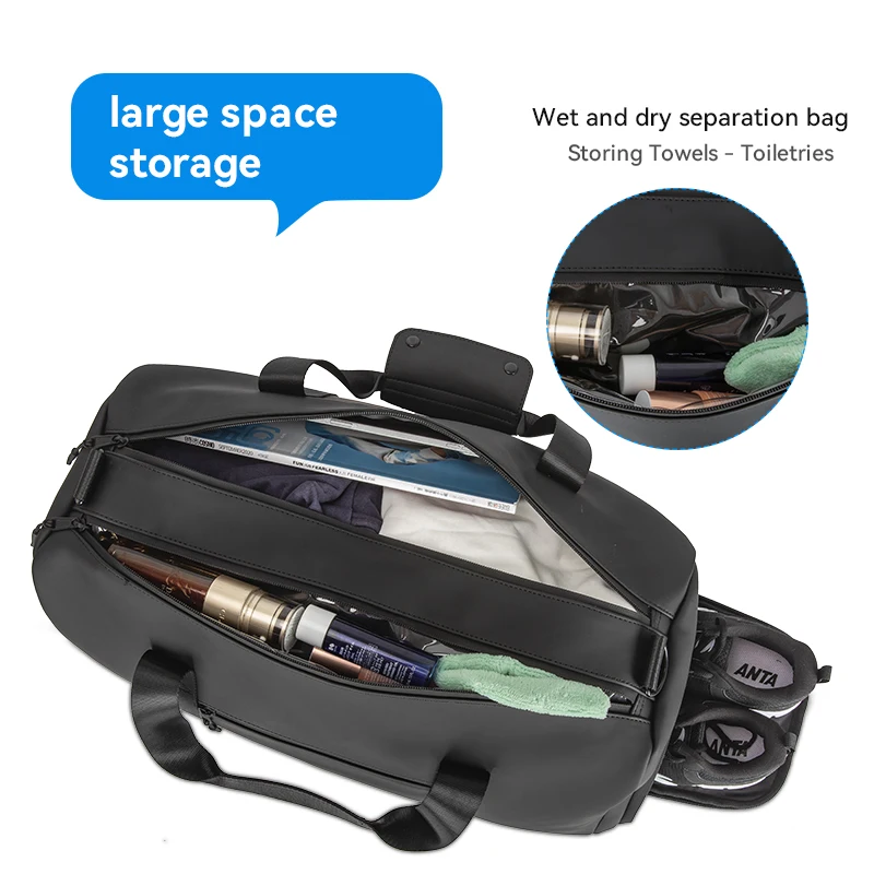 Custom PU Tote Sports Gym Bags Weekend Organizer Duffel Bag for Shoes and Clothes Storage Portable Spend The Night Travel Bags