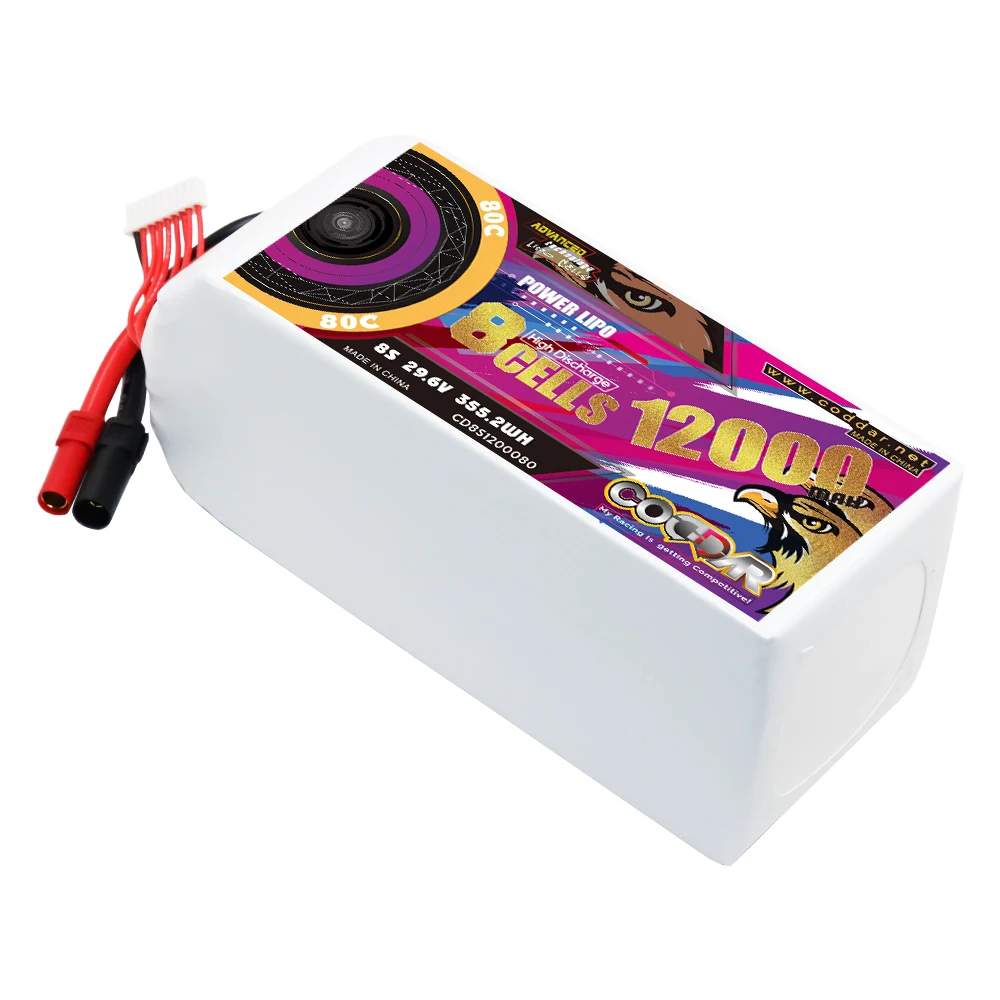 CODDAR 8S 12000MAH 29.6V 80C XT150 Connector RC LiPo Battery Large Scale Drone Agriculture Quadcopter Race Car Truck Buggy