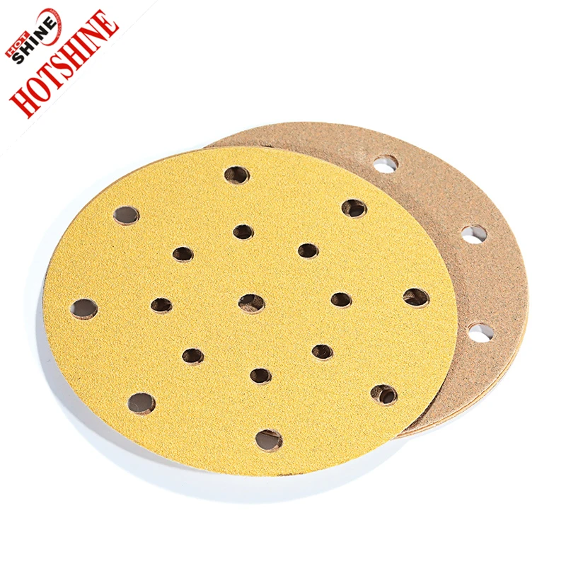 Hotshine Factory Supply Gold Aluminum Oxide 6 Inches Hook and Loop Angle Grinder Abrasive Sanding Wheel Sale Stone Metal Wood