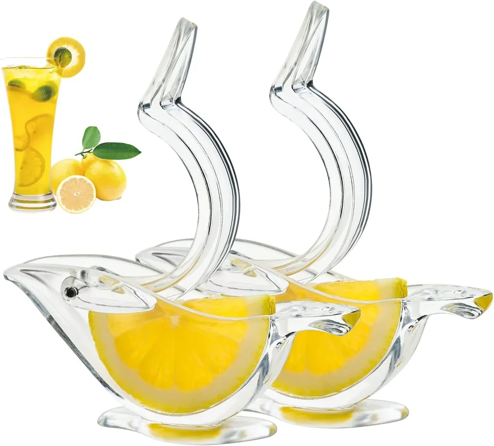 Hot Sale New Kitchen Tools Glass Acrylic Crystal Press Lime Juicer Elegance Press Art Bird manual Lemon Squeezer