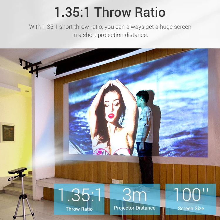 Hotack Fashion MINI Pocket Android 9 Video 4K DLP Digital Projector With Touch WIFI Bluetooth And 5000MAH Battery Projectors