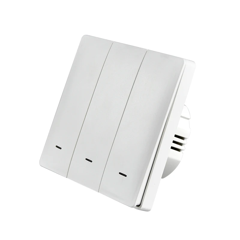 Support Integration 3Gang 100-240VAC Intelligent WIFI Button Switch, EU Standard Smart WIFI Light Switch