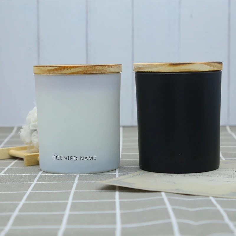 100% Ароматизированная свеча из натурального воска в цветных фейерверках, контейнер для свечей Glsaa для дня рождения с деревянной крышкой