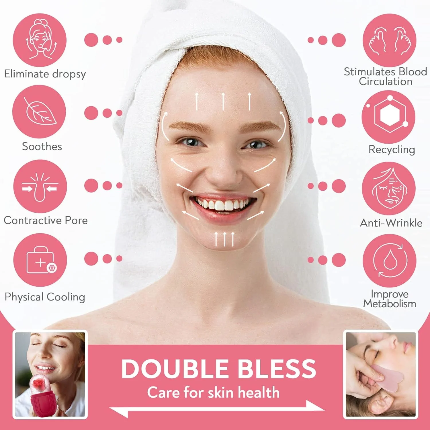 Amazon hot sales Cooling Facial Eye Body Silicon Silicone Ice Roller For Face