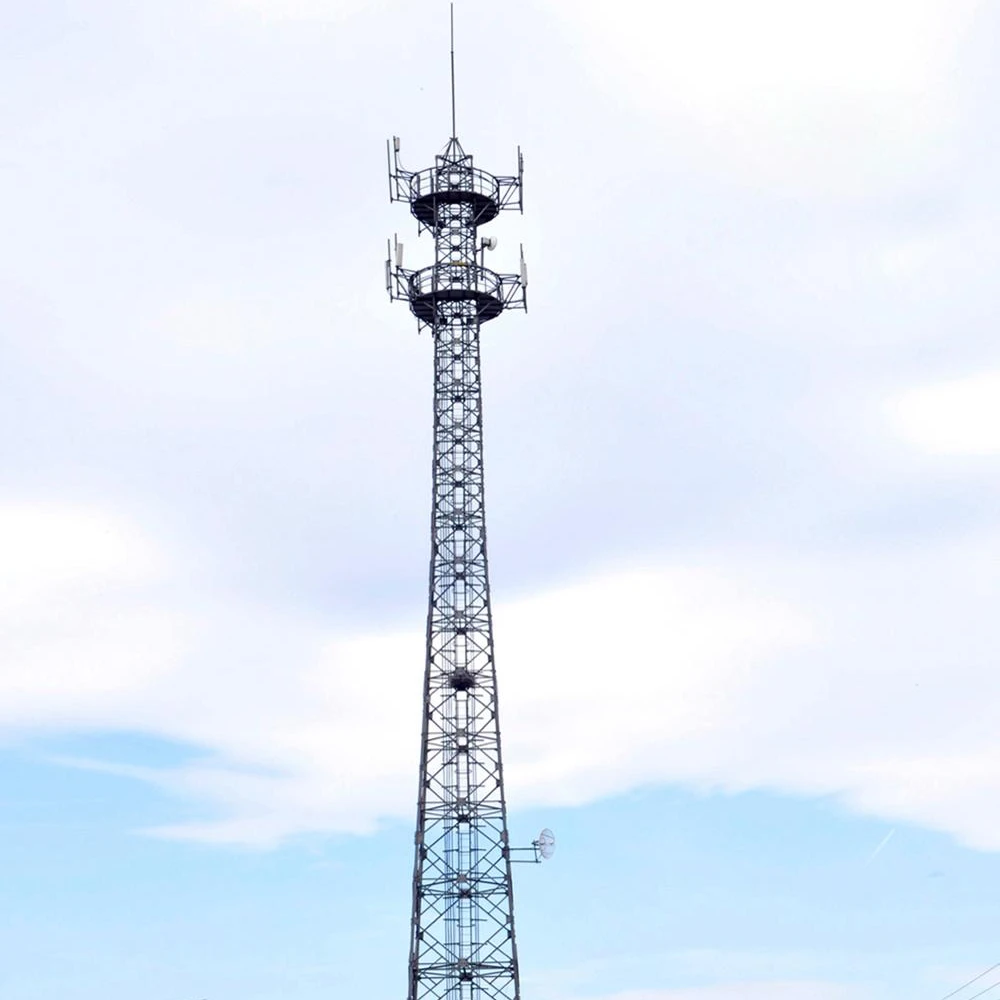Hot-Dip Galvanized 4 Leg Iron Ham Radio Aerial Guyed Wire Telecom Wifi Tower
