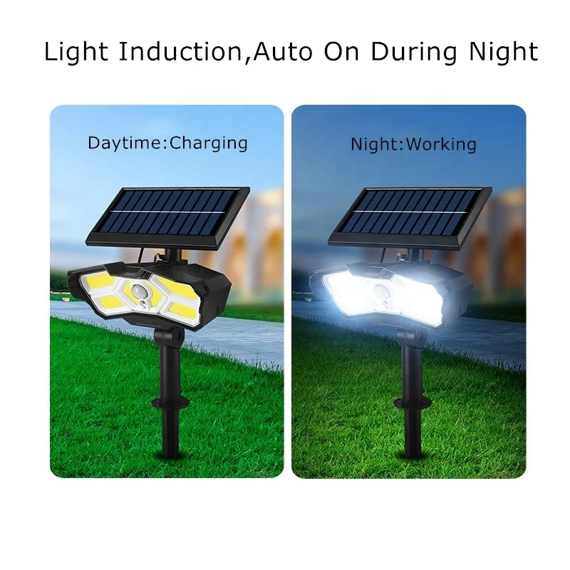 2022 New Arrival Two Installation Ways Outdoor IP65 Waterproof Split Solar Garden Landscape Spot Light With Motion Sensor