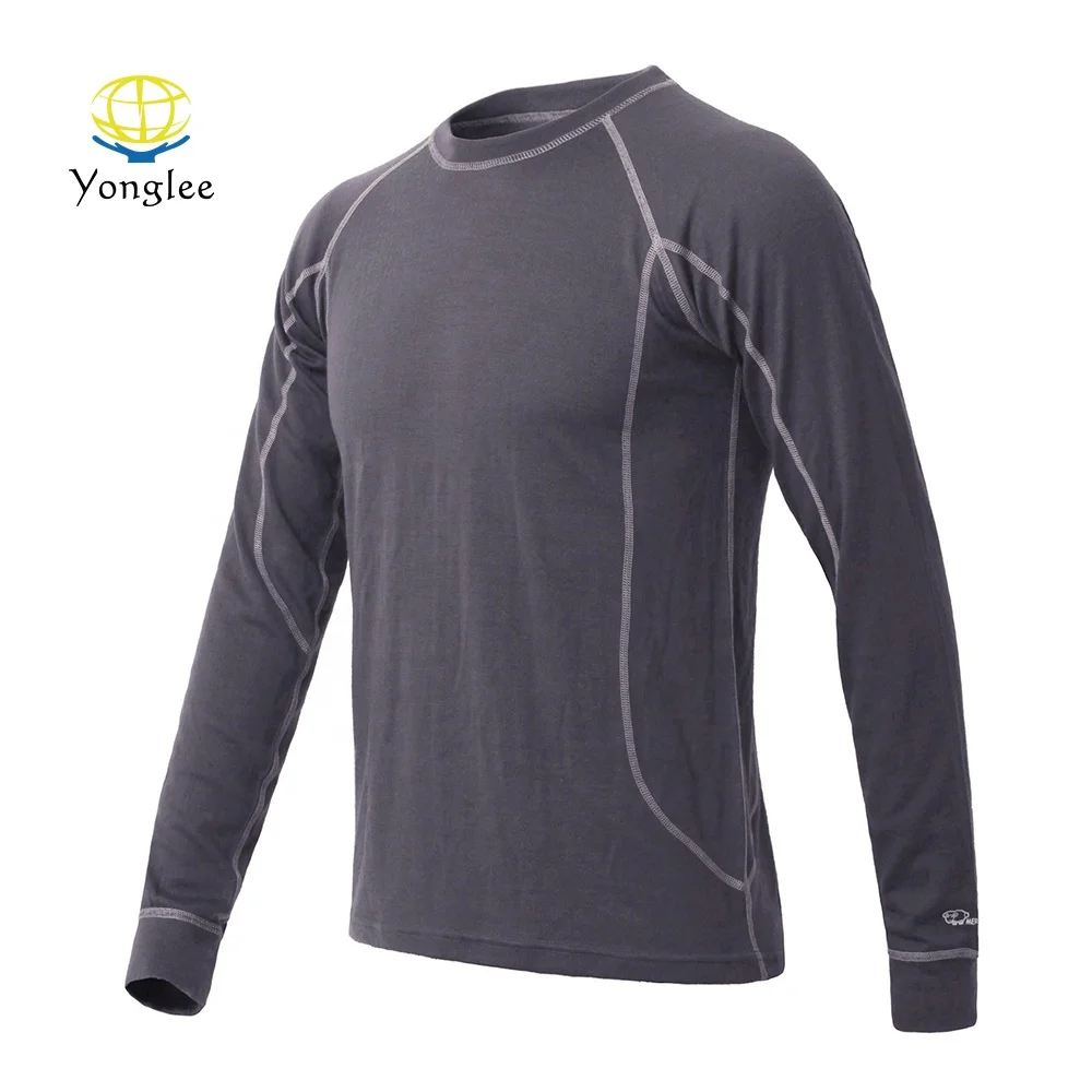 
Custom Super Comfortable Long Sleeve Mens Merino Wool Base Layer 