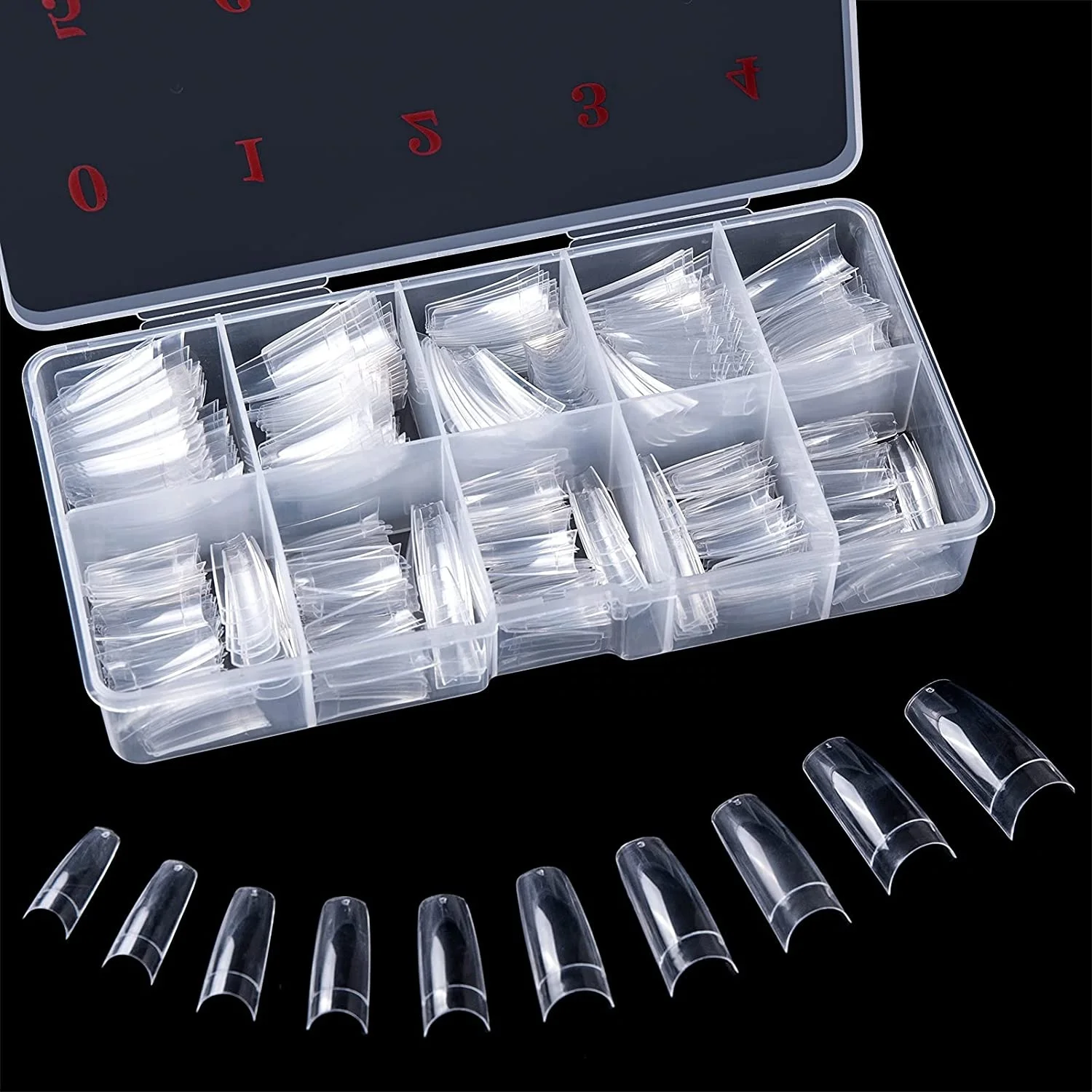 Clear False Nails Cour French Art False Nails Short Tips Artificial False Nail Packaging Box for Women Girls