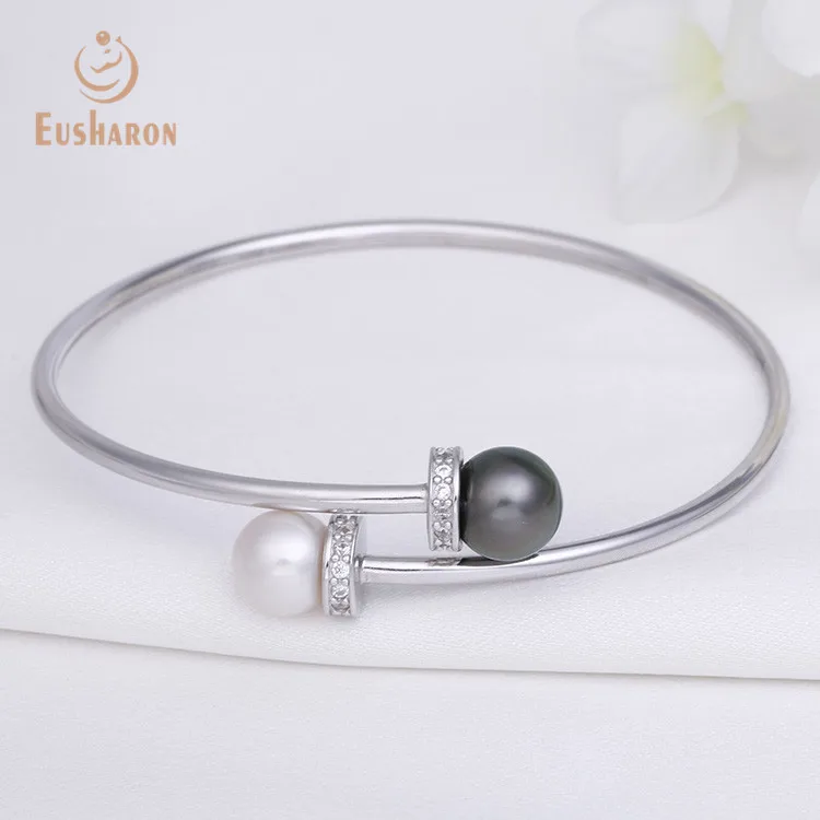 Charm Fashion Jewelry 925 Sterling Silver Bracelet Heart Pearl Bracelet For Women and Girls