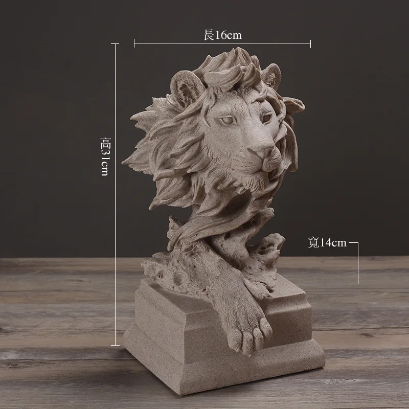 Polyresin Home Decoration Sculpture Miniature Lion Bust Statues
