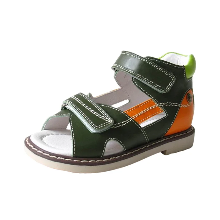Wholesale Summer Leather Kids Hard Sole Flat Cute Fashion Sandals Orthopedic Shoes for Girls Baby Toddlers Trainers