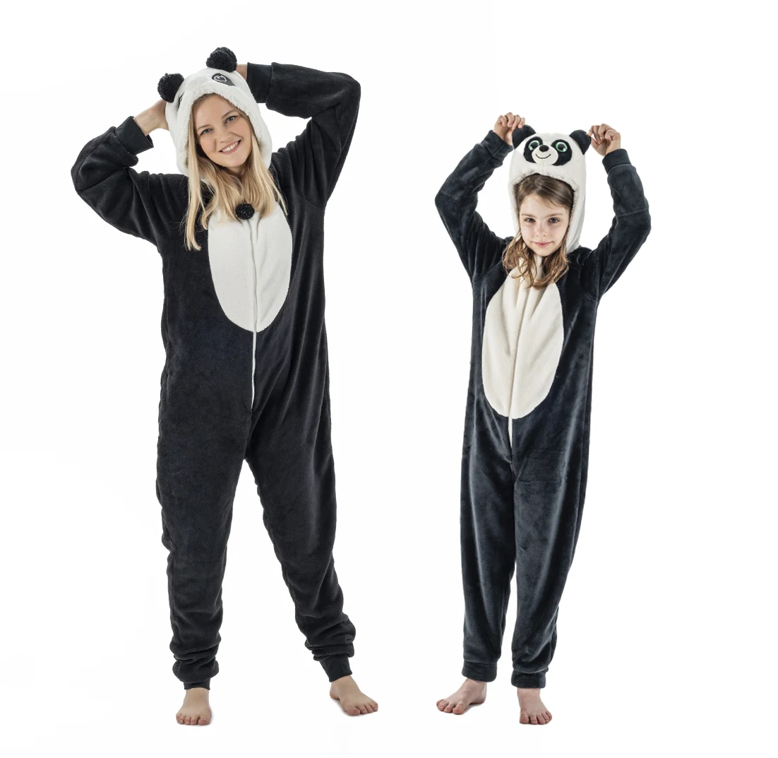 Adult Animal Panda Costume Women Flannel Sleepwear Pajamas Adult Animal Onesie Pajama
