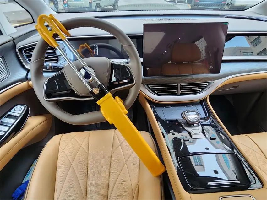 Bloqueo de rueda de coche resistente retractil antirrobo amarillo de seguridad universal Bloqueo del coche