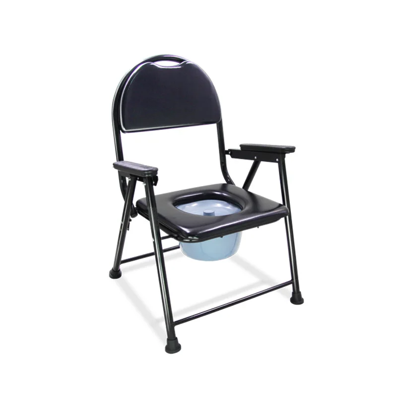 Luxury Folding Commode Toilet Chair Seat Commode Bathroom Chair For Elderly Disabled