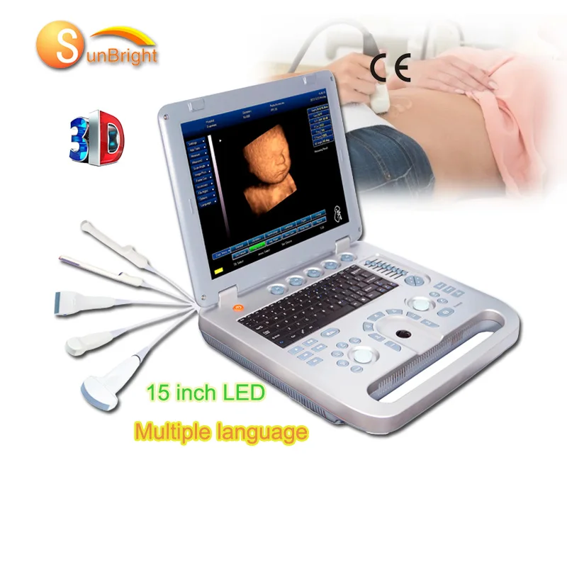 15 inch LED sonar ultrasound Cardiac ultrasound 3D 4D Echocardiography laptop ultrasound machine