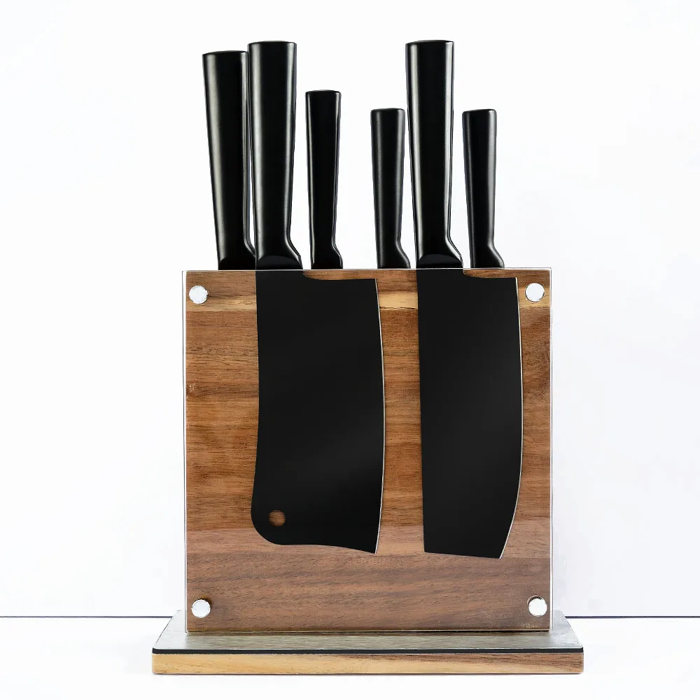 
Hot OEM Double Side 8 Inch Kitchen Knives Sets Storage Rack Display Rack Shelf Magnetic Knife Holder Wood 