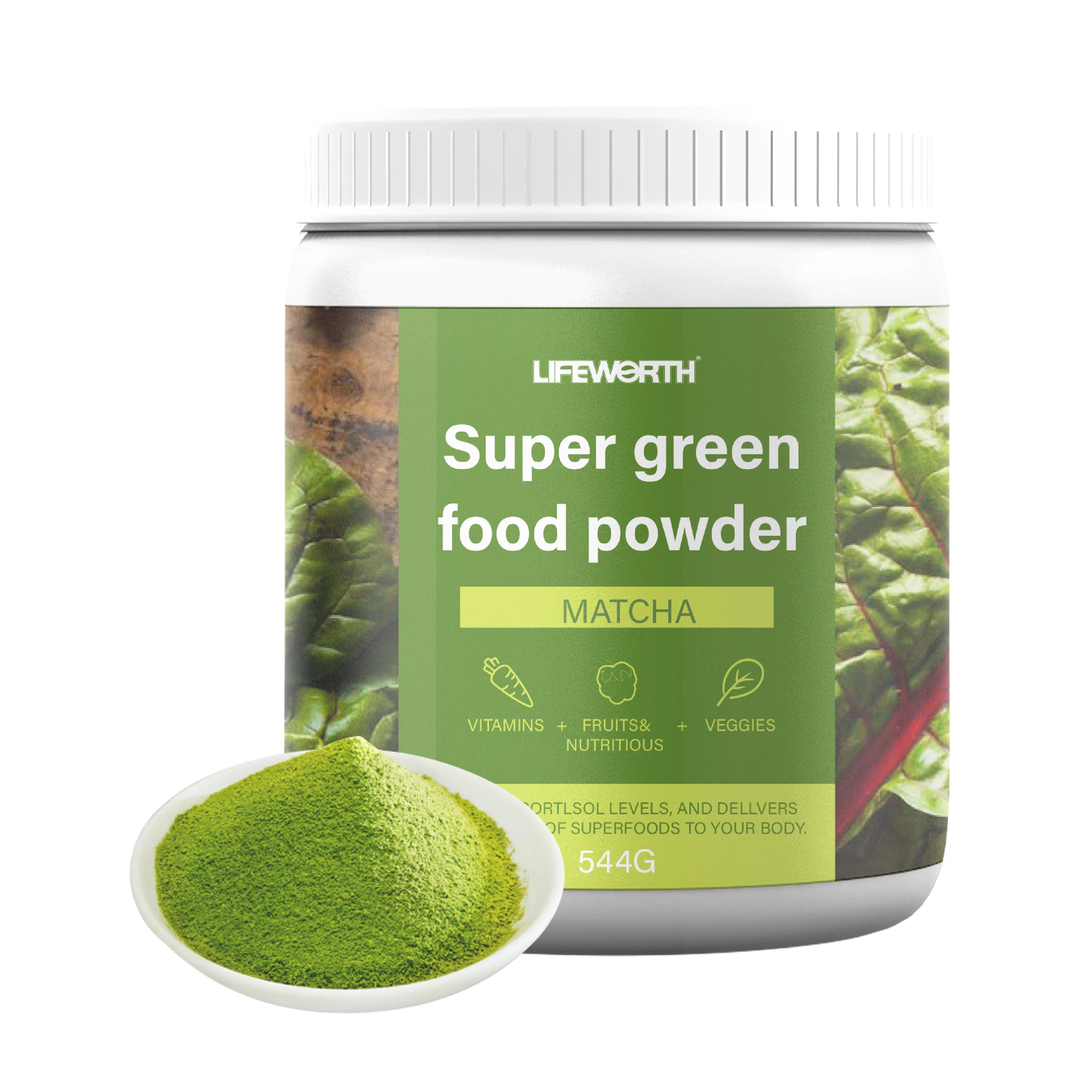 LIFEWORTH Green Superfood Powder Mix Immune Support Supplement Formulation Vitamins for Overall Health